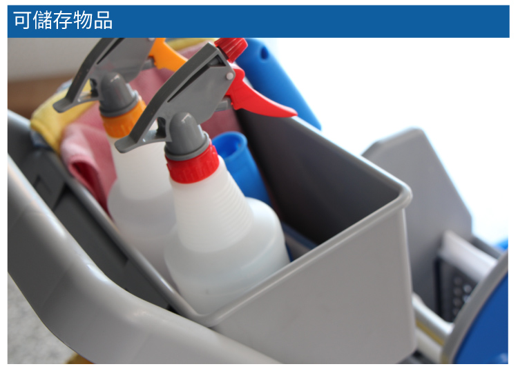 CT施達 多用途迷你清潔服務車配垃圾袋/排拖 - Cleanic Cleaning Equipment